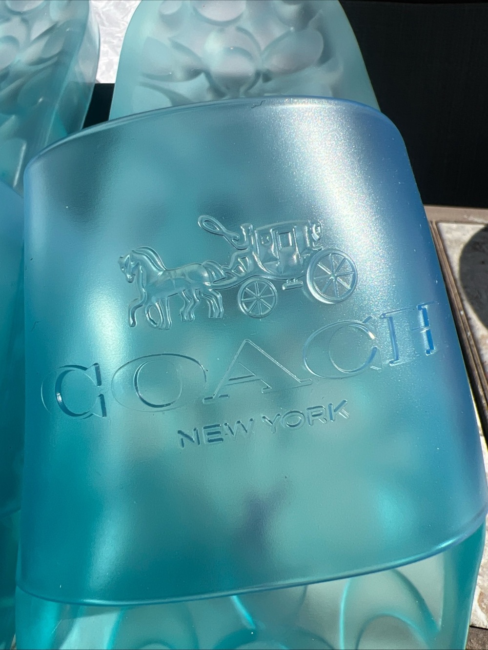 Coach Teal Translucent Jelly Slide 39.5 or US 9 - Picture 4 of 5